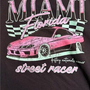 Graphic Street Racer Sweatshirt - Black and Pink